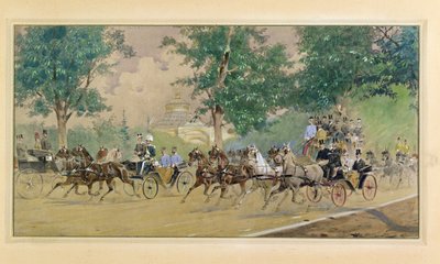 Carriage Driving Near the Rotunda, Vienna by Austrian School